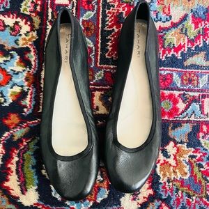 Tahari Black Leather Flats